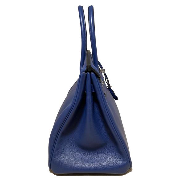HERMES Rare Blue Sapphire Taurillon Novillo Sea Surf & Fun Birkin 35 - Picture 5 of 9